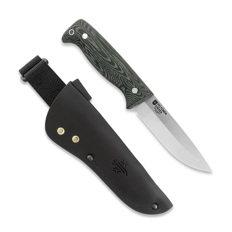 FJP502 - M07 Ranger Puukko 14C28N, kožené pouzdro, Micarta Green